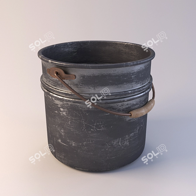 Vintage Bucket: A Witness of Lifelong Stories 3D model image 1