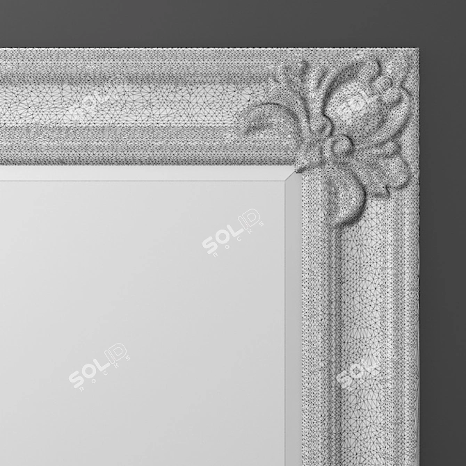 Baroque Gold Mirror: Luxury Wall Decor 3D model image 3