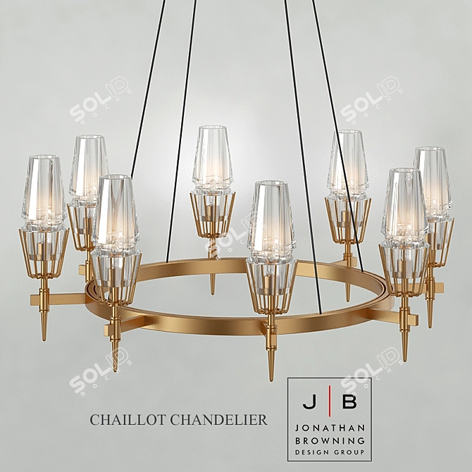 Bronze 8-Light Chandelier 3D model image 1