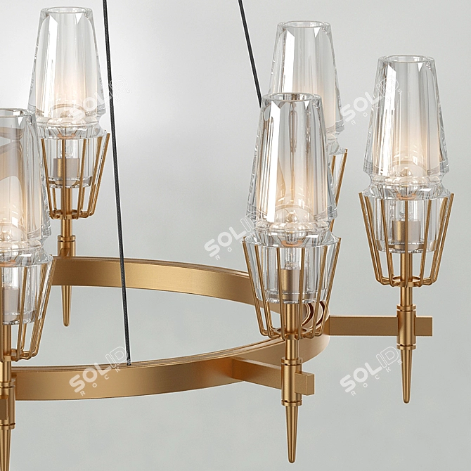 Bronze 8-Light Chandelier 3D model image 2
