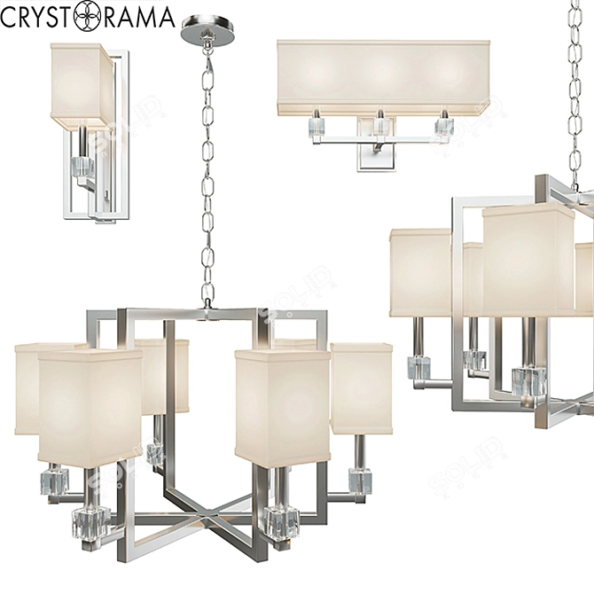 Crystorama Dixon Polished Nickel Chandelier 3D model image 1