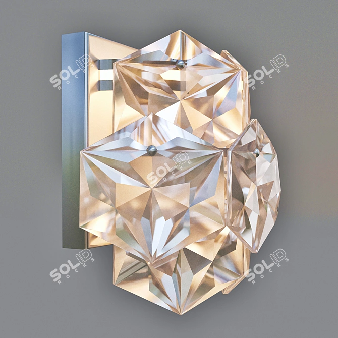 Elegant Clear Glass Wall Lamp 3D model image 2