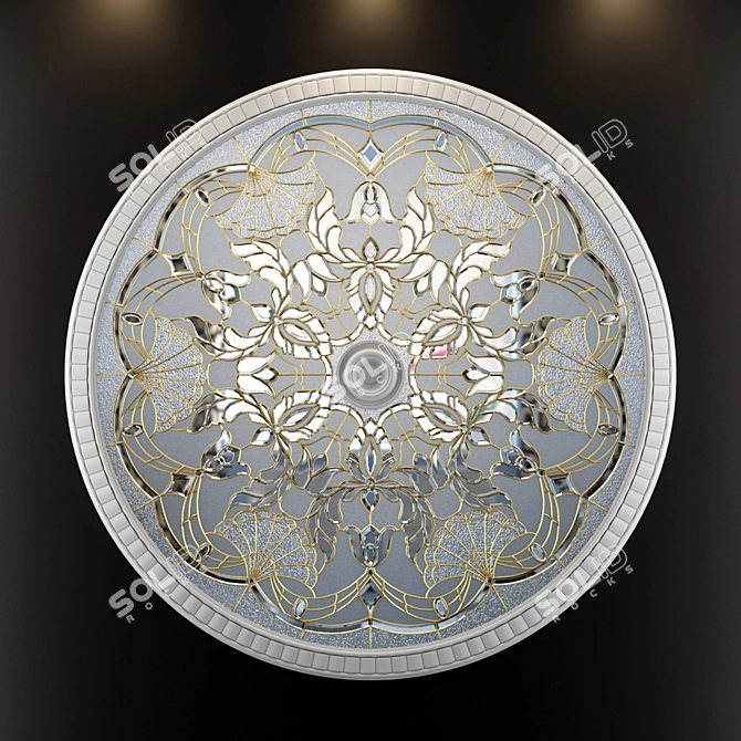 Stunning Stained-Glass Ceiling Piece 3D model image 1