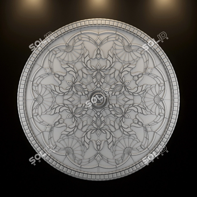 Stunning Stained-Glass Ceiling Piece 3D model image 2