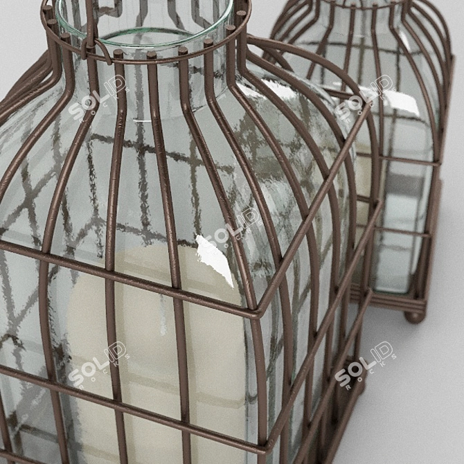 Vintage Birdcage Candleholder 3D model image 2