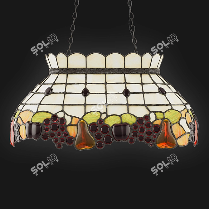 Tiffany Style Stained Glass Chandelier - Svetresurs 850-803-03 3D model image 1