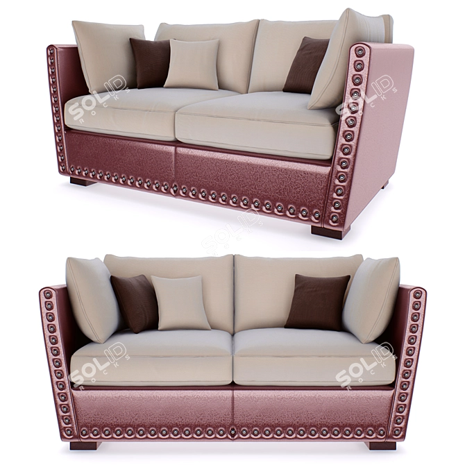 Elegant Two-Seater Sofa 3D model image 1