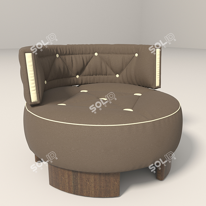 Modern Low Back Round Armchair 3D model image 1