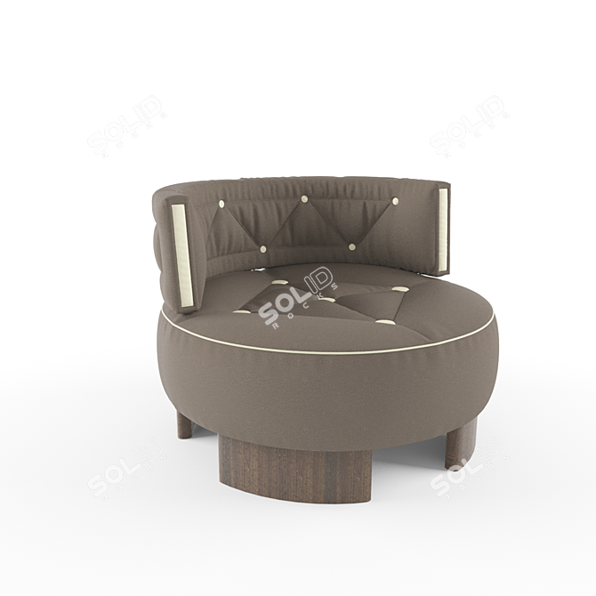 Modern Low Back Round Armchair 3D model image 2