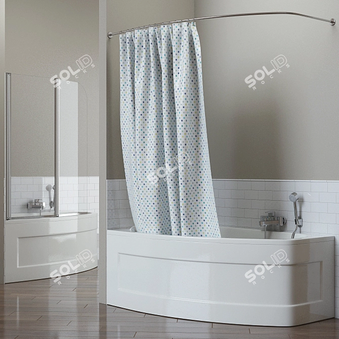 Mystery Asymmetrical Spa with Easy Shutter Glass 3D model image 2
