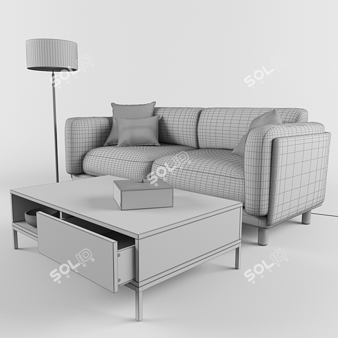 Textured Two-Tone Dulcie Sofa- MADE 3D model image 2