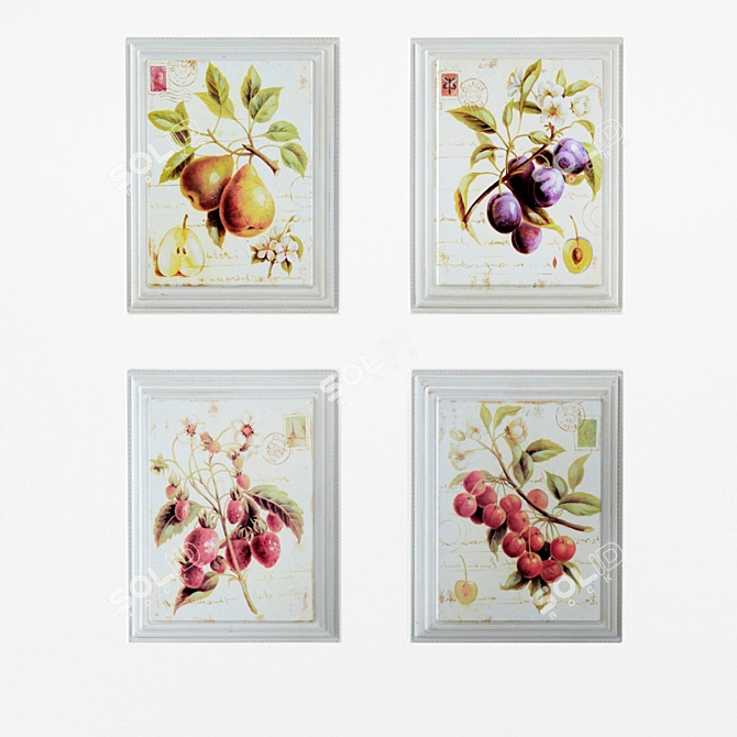 Vintage Floral Decor Set 3D model image 3