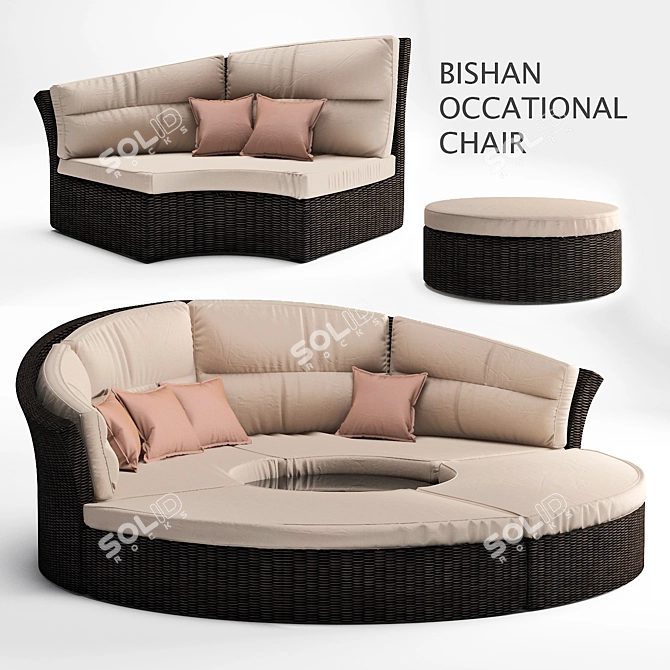 Sleek Bishan Accent Chair 3D model image 1