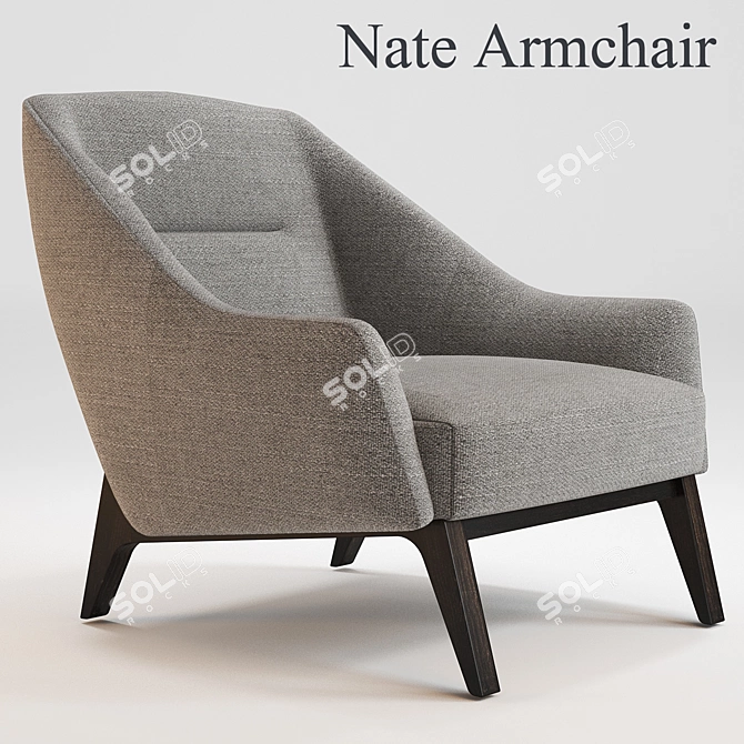 Elegant Nate Armchair for Ultimate Comfort 3D model image 1