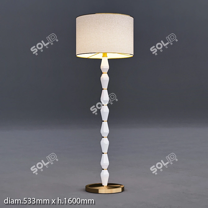 Modern Faceted Glass Floor Lamp 3D model image 1