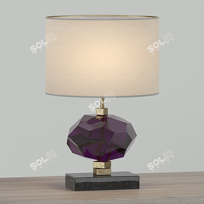 Elegant Nightstand Set: RH Meade, Best&Lloyd Gem Lamp & Karen Darling Art 3D model image 2