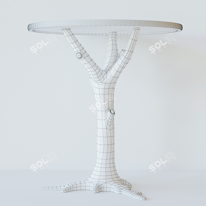 Rustic Wood-Effect Side Table 3D model image 3