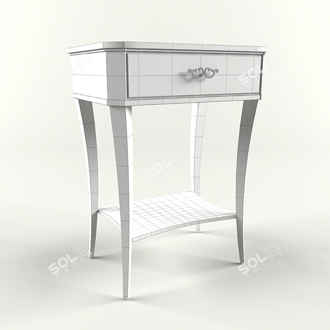 Elegant Cherry Wood Nightstand 3D model image 2