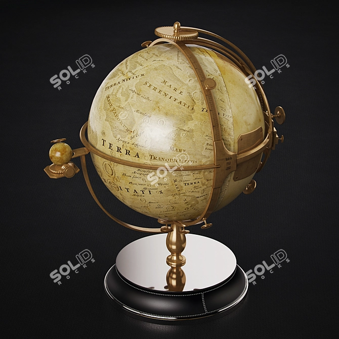 Luminous Lunar Globe: ART Auctor 3D model image 2
