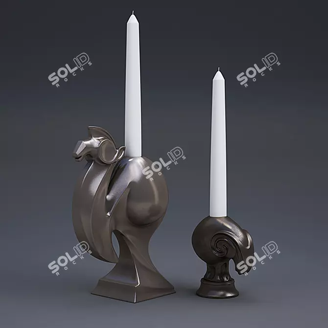 Elegant Candle Holder: 3D Model 3D model image 1