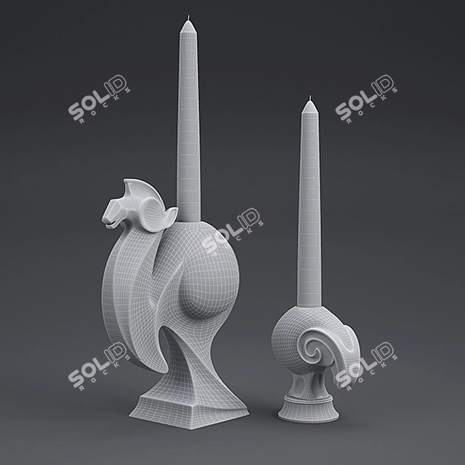 Elegant Candle Holder: 3D Model 3D model image 3