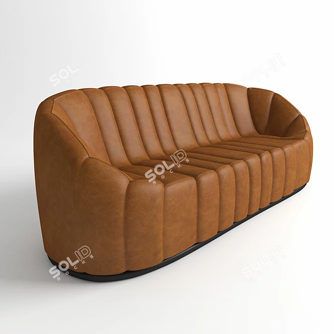 Contemporary Velvet Sofa 3D model image 1