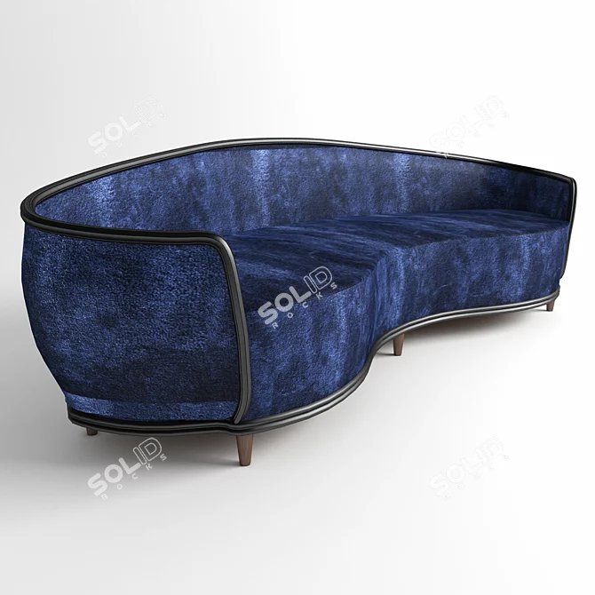 Sleek and Chic Modern Sofa 3D model image 1