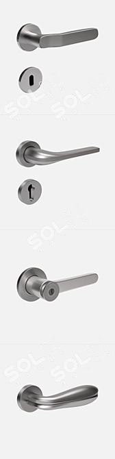 Modern Door Handle Collection 3D model image 3