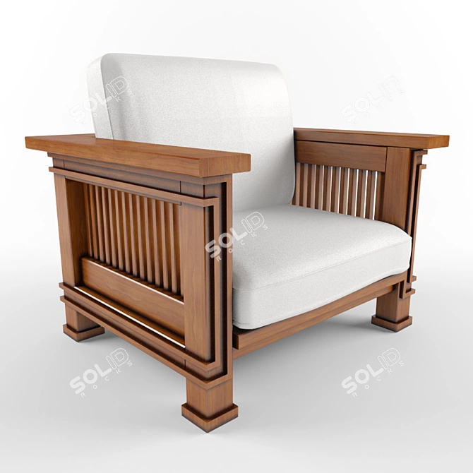 Elegant Comfort Armchair 3D model image 1