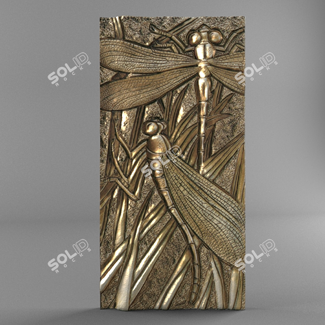 Elegant Golden Wall Panel | Fabello Decor 3D model image 2