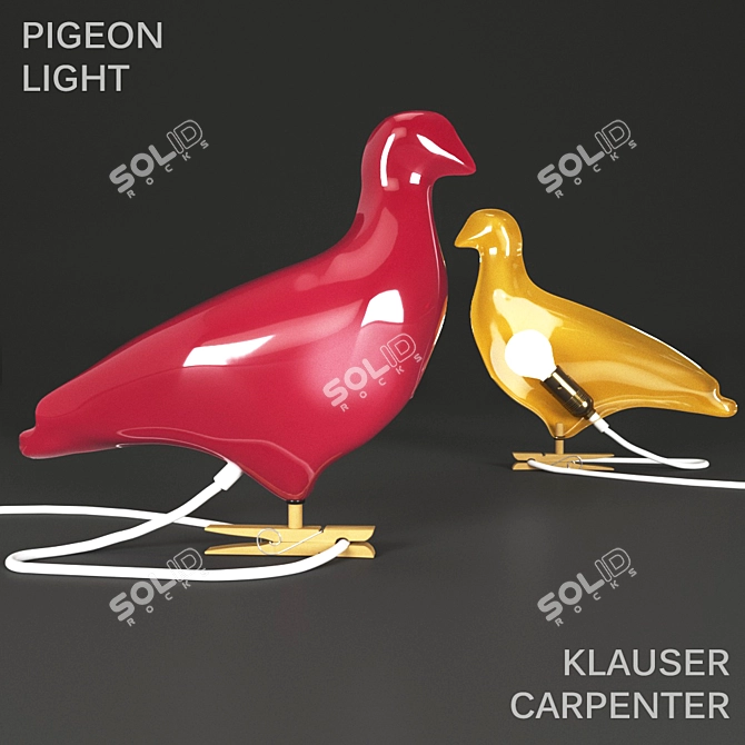 Urban Pigeon Lamp 3D model image 1