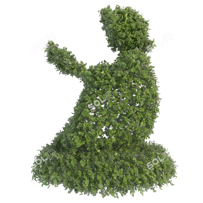 Girl Reading Book Topiary 3D model image 1