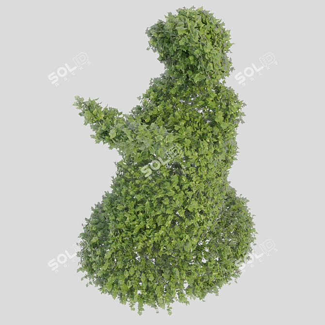 Girl Reading Book Topiary 3D model image 2