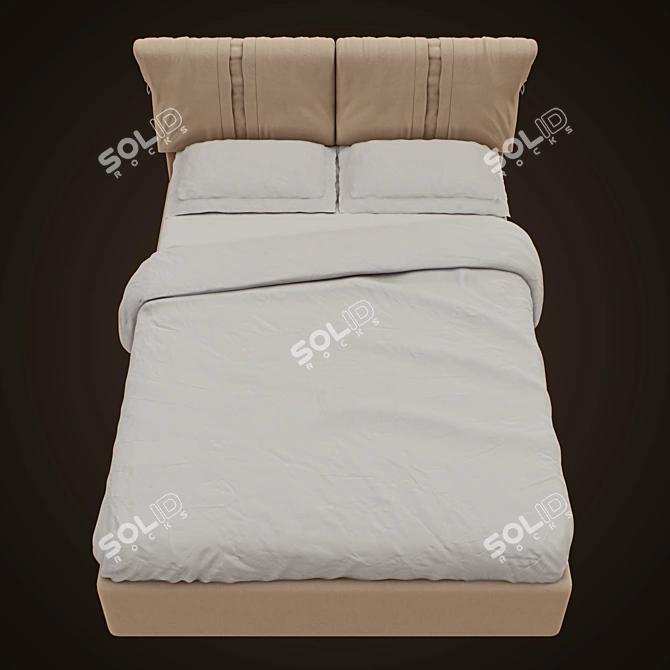 Modern Upholstered Bed: Corinne 3D model image 2