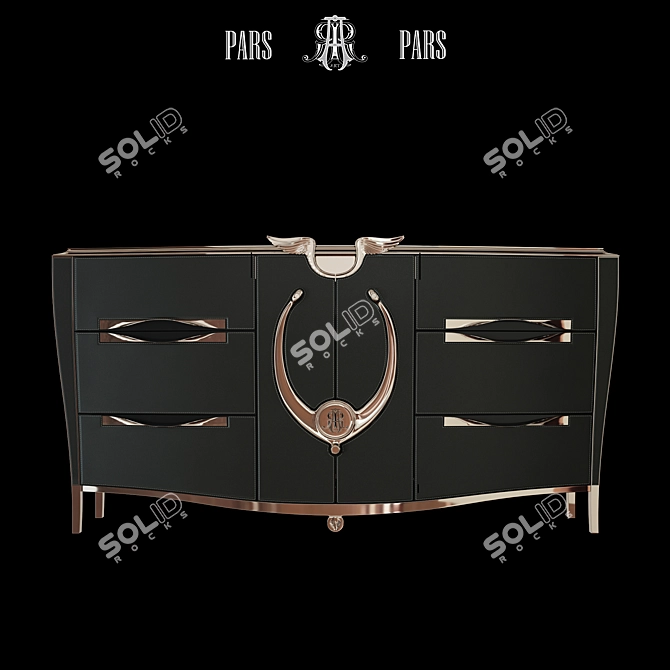 Wide ART PARS Dresser - Elegant Storage Solution 3D model image 1