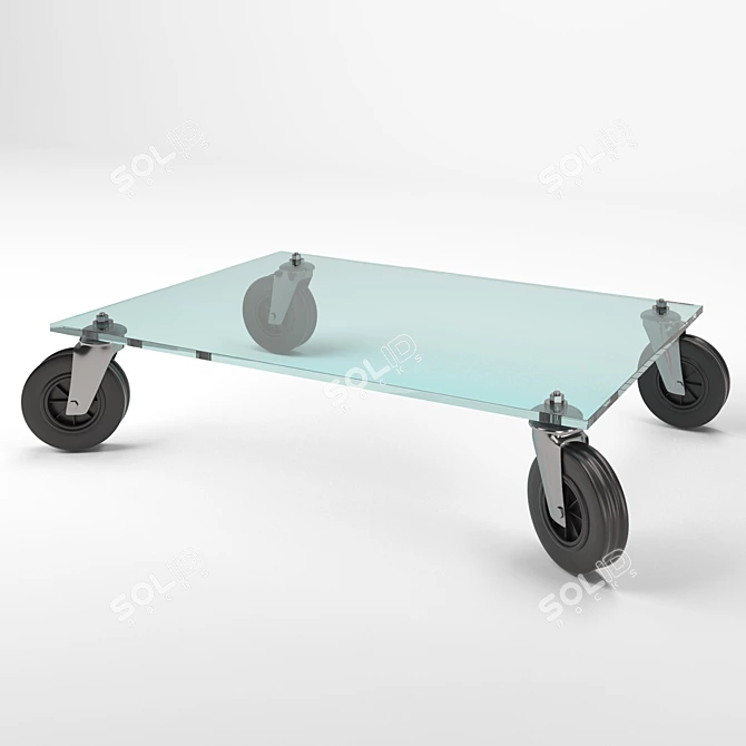  Modern Rolling Sofa Table: Gae Aulenti 3D model image 1