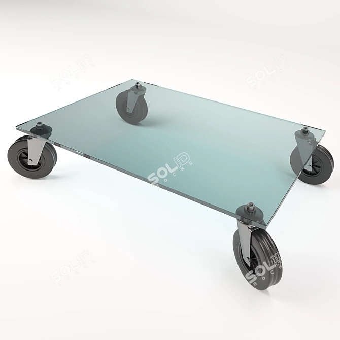  Modern Rolling Sofa Table: Gae Aulenti 3D model image 2