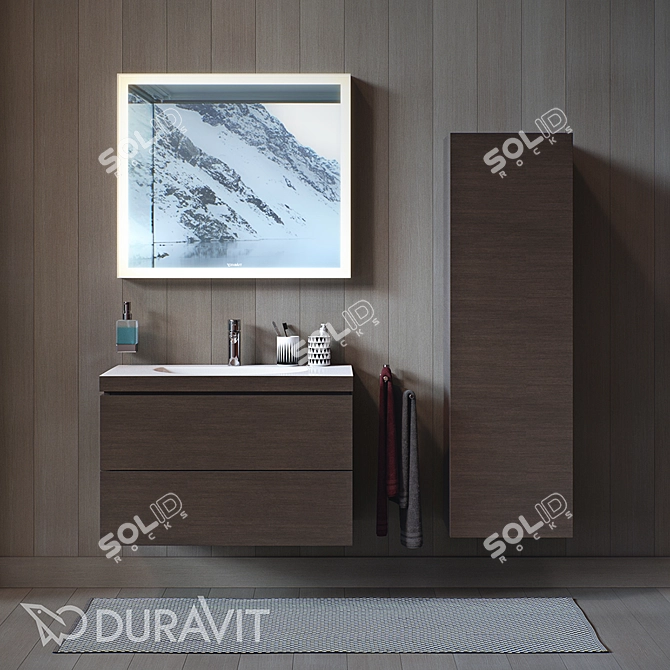 DURAVIT L-CUBE C-BONDED: Sleek & Functional Bathroom Furniture 3D model image 1