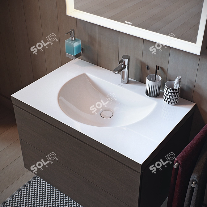 DURAVIT L-CUBE C-BONDED: Sleek & Functional Bathroom Furniture 3D model image 2