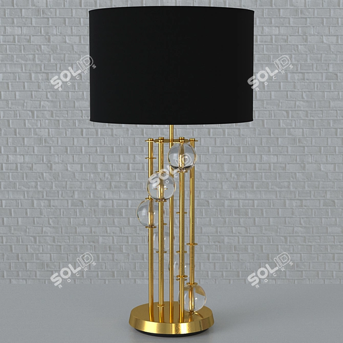 Modern Style Gold Metal and Glass Lamp 3D model image 1