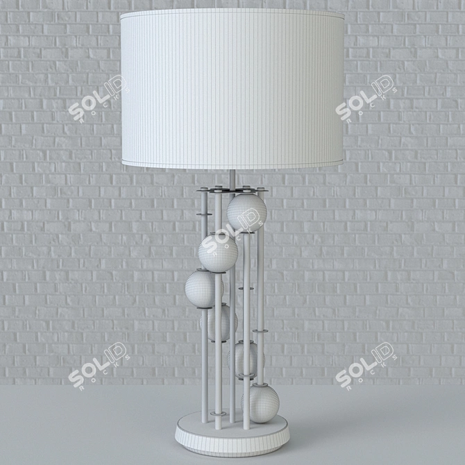 Modern Style Gold Metal and Glass Lamp 3D model image 3