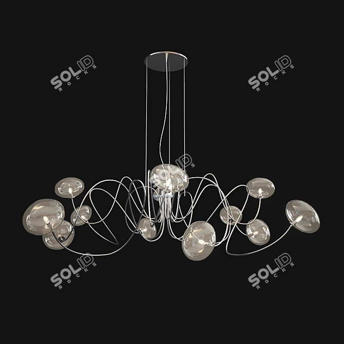 Sleek Octopus Chandelier 3D model image 1