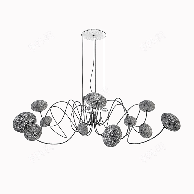 Sleek Octopus Chandelier 3D model image 2