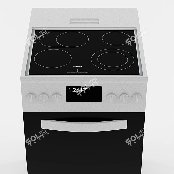 Elestove: Ceramic Kitchen Cooktop with 4 Hi-Light Burners 3D model image 2