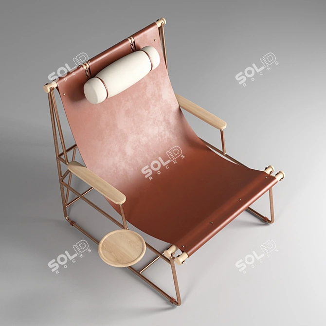 Luxury Leather Deck Chair 3D model image 2