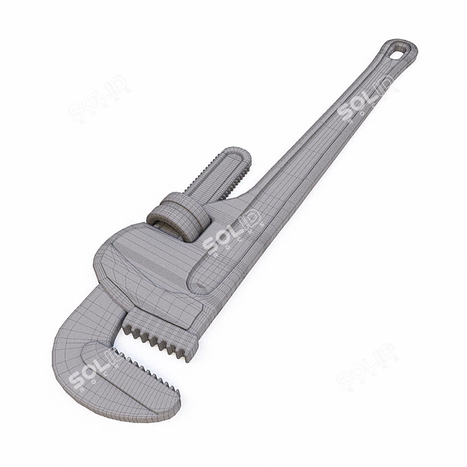 Adjustable Wrench: High Quality 3D model image 2