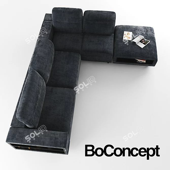 Adjustable Backrest Corner Sofa with Storage - Hampton BoConcept 3D model image 1