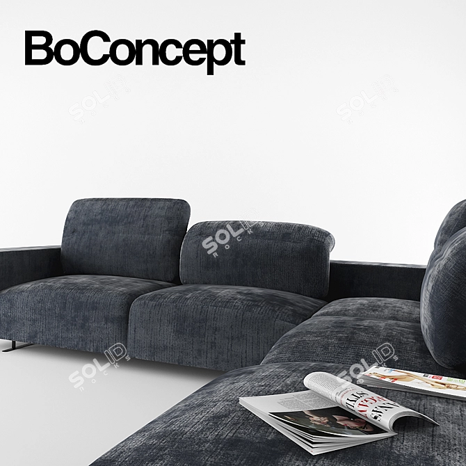 Adjustable Backrest Corner Sofa with Storage - Hampton BoConcept 3D model image 2