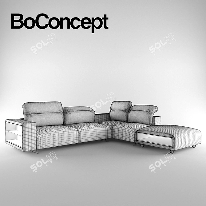 Adjustable Backrest Corner Sofa with Storage - Hampton BoConcept 3D model image 3