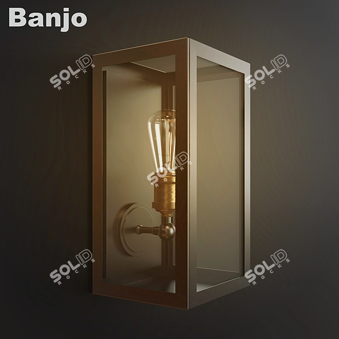Elegant Banjo Wall Sconce 3D model image 1